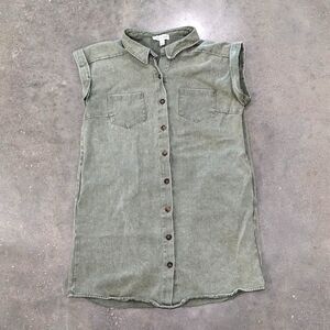 Sage Green Denim Mini Dress
